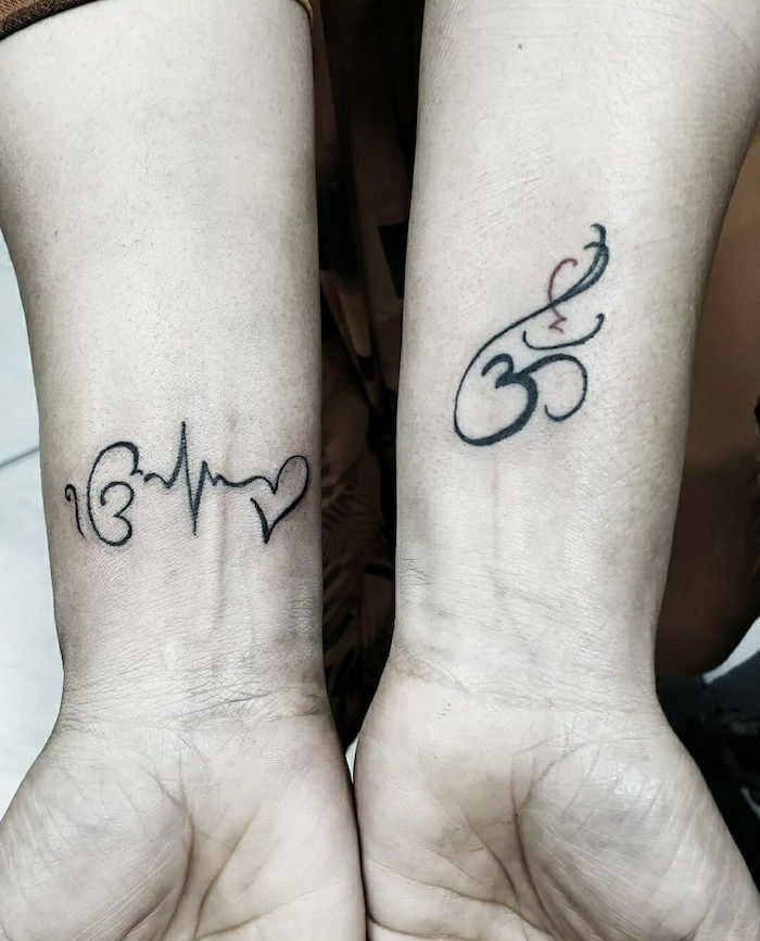 Partner Tattoos Ideen, Liebe Glaube Hoffnung Tattoos am Handgelenk 