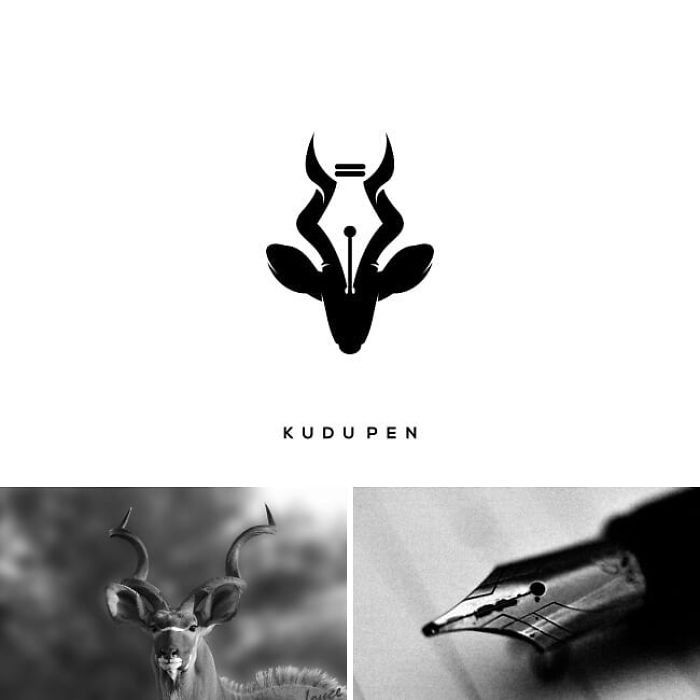 antilope und ein füller, kudupen, ein designerlogo von dem künstler shigu pg