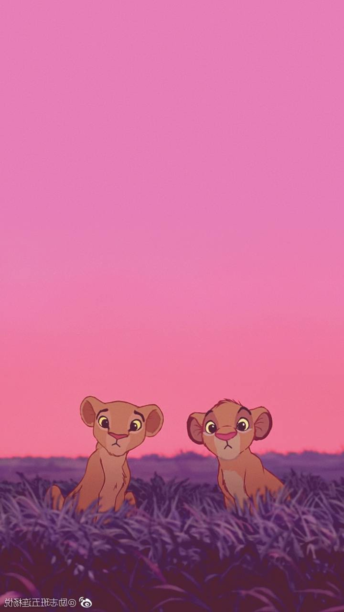 Der König der Löwen, zwei kleine Löwen Simba und Nala, Walt Disney Film aesthetic wallpaper hd