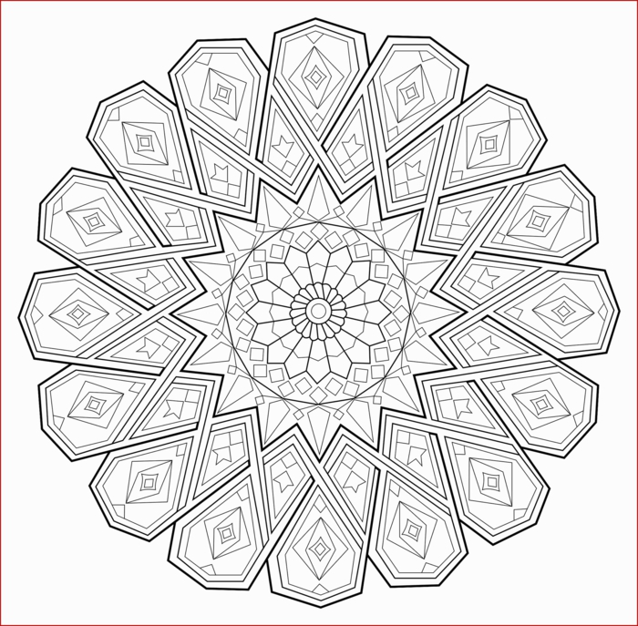 schönes Mandala Bild zum ausmalen, ausmalbilder zum ausdrucken, Blume in der Mitte
