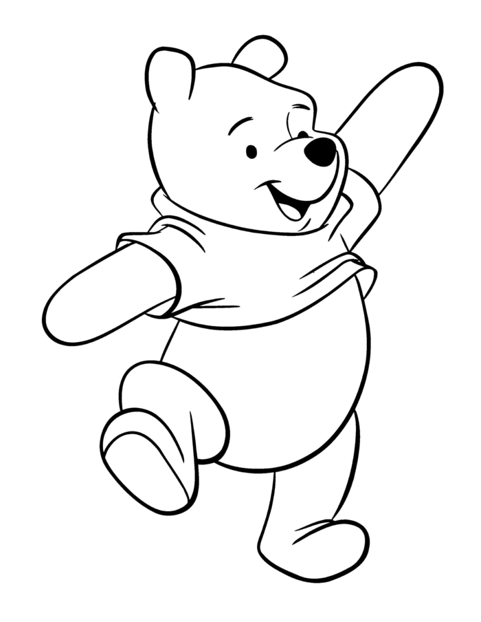 Pu der Bär winkt mit seiner Hand, Winnieh the Pooh, schöne Bilder zum nachmalen und ausmalen