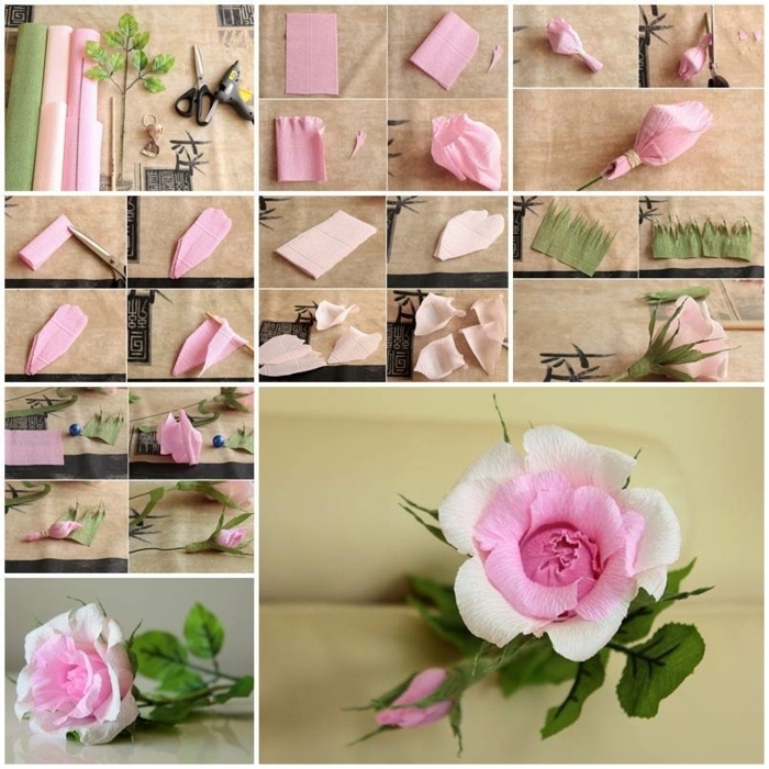 papierrosen schritt für schritt, tolle rosen aus papier schnell und einfach, papierblumen