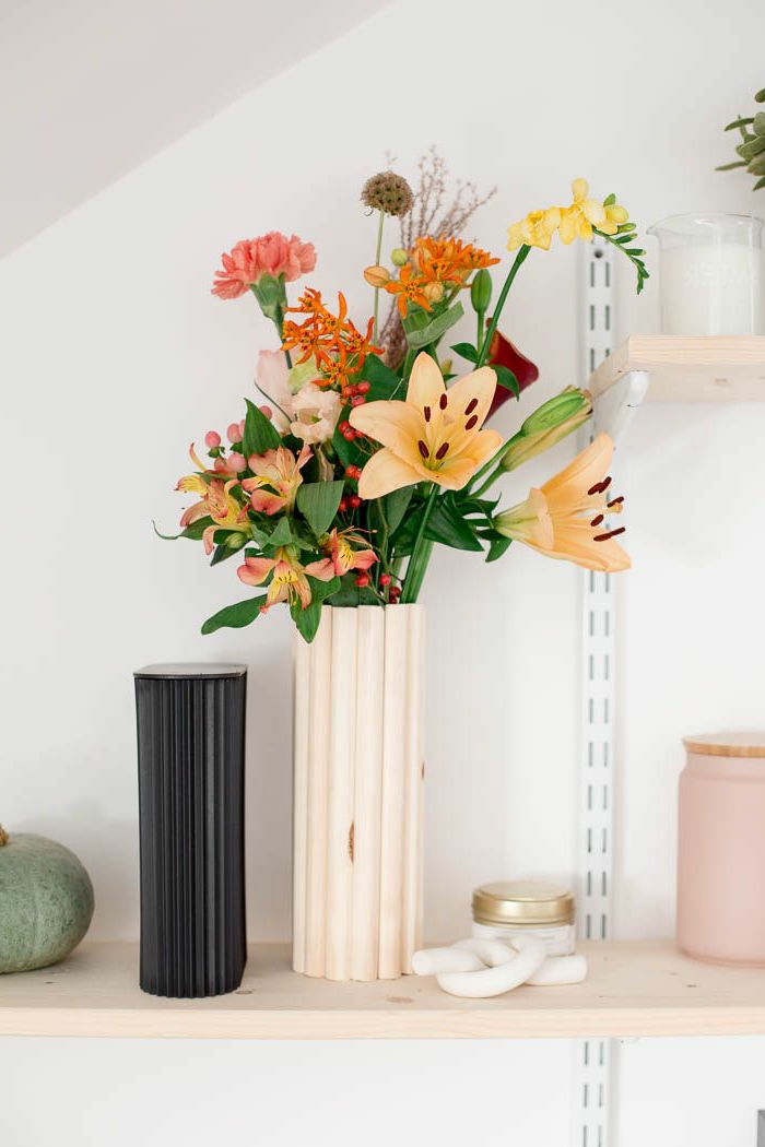 DIY Vase frühlingsdeko aus naturmaterialien selber machen, Anleitung Schritt für Schritt