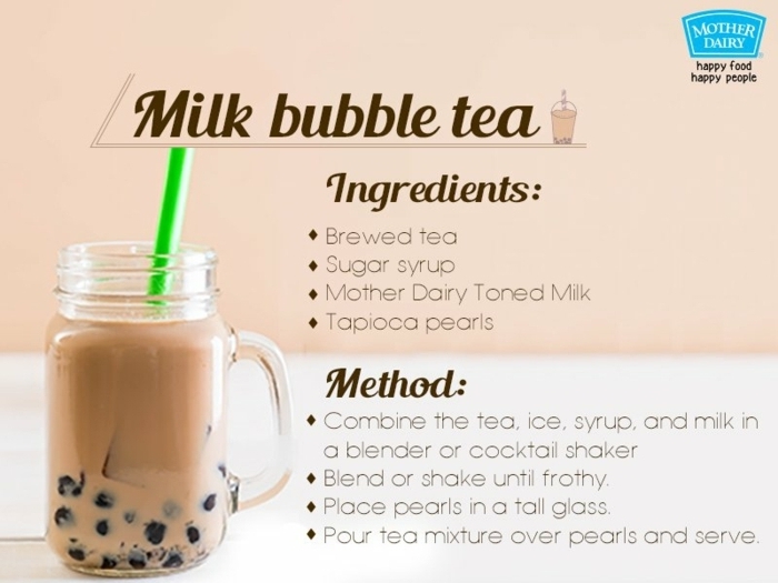 boba tea zubereitungsweise, rezepte für gesunde getränke, milchgetränk