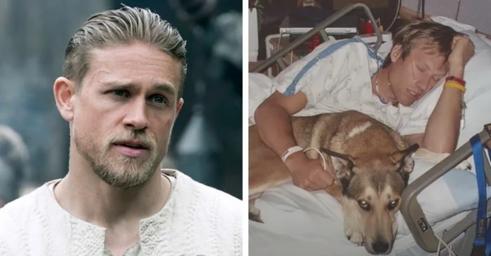 ein kranker mann und sein hund im krankenhaus, der fotograf ben moon und sein hund denali, der schauspieler charlie hunnam produziert denali