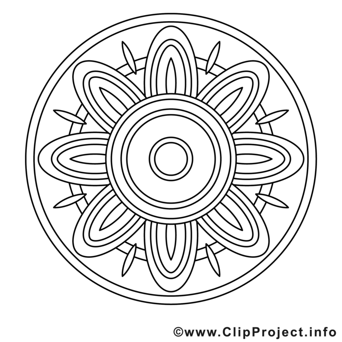 Mandala Kinder zum ausdrucken kostenlos, große Blume mit einem Kreis, kreative Tätigkeiten