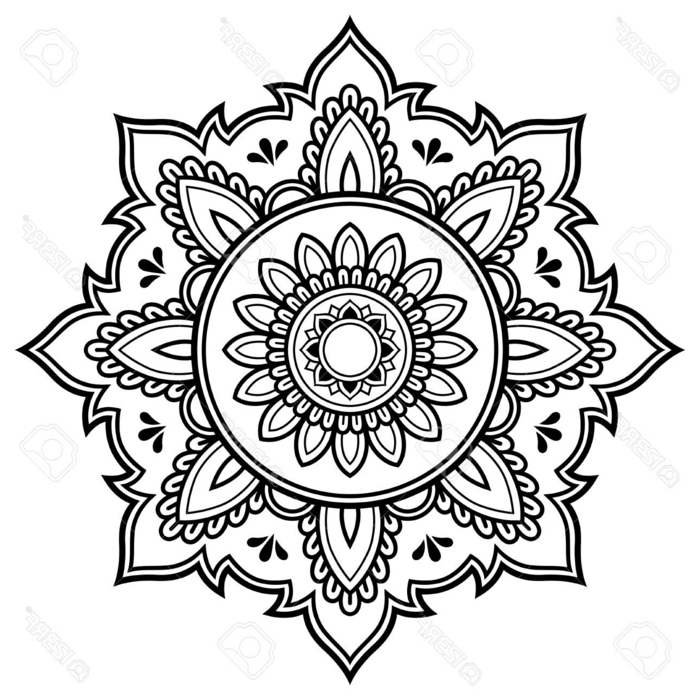 Bilder zum Ausdrucken kostenlos mit Mandala Muster, Blumen Figuren und geometrische Formen