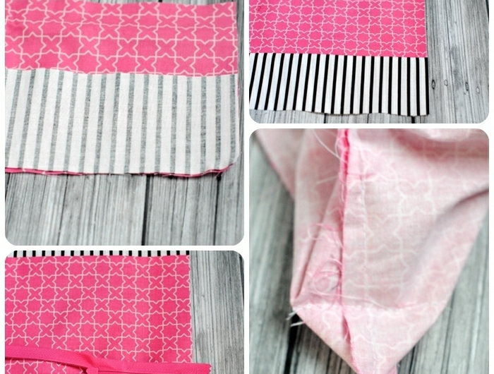 2 kleine tasche nähen diy anleitungen und ideen schritt für schritt tutorial rosa stoff