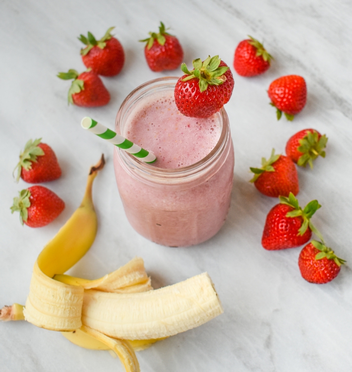 erdbeere banane smoothie diät rezepte und ideen smoothies selber machen gesund nahrhaft