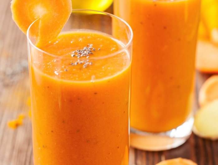 smoothie rezepte gesund orange und karrotte mango kiwi ananas zum abnehmen mit