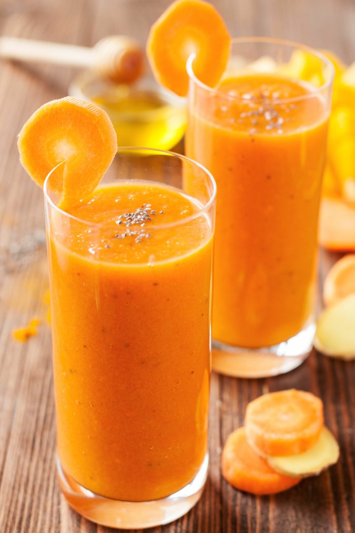 smoothie rezepte gesund orange und karrotte mango kiwi ananas zum abnehmen mit 