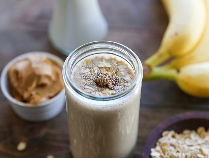 smoothie rezepte gesund vegan proteinreich bananen haferprotein smoothie gesund und lecker essen mandelmilch