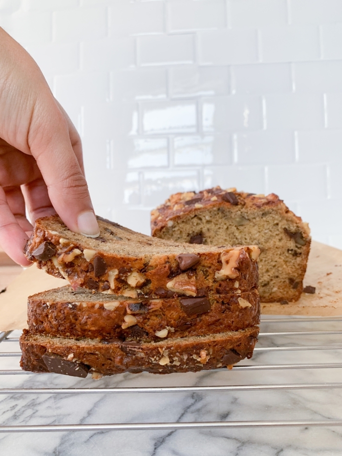 bestes bananenbrot rezept banana bread selber backen brotrezepte kuchen mit nüssen und schokoladenchips