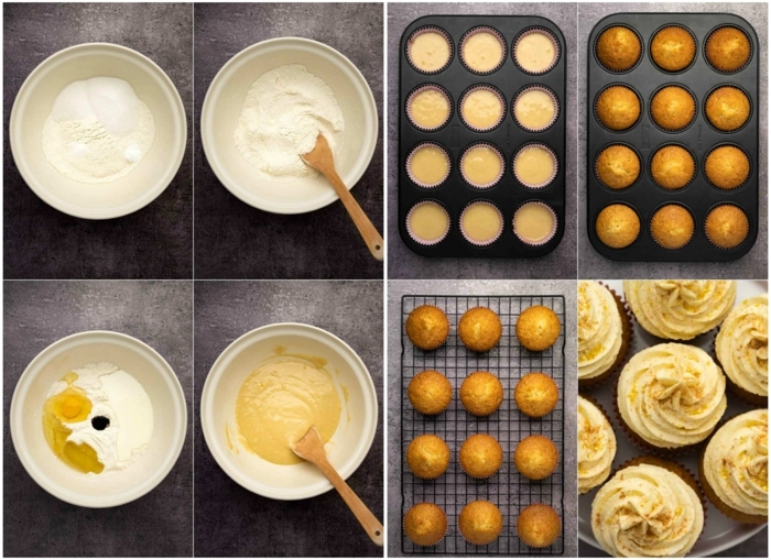 collage backen schritt für schritt anleitungen cupcackes rezept kuchen backen