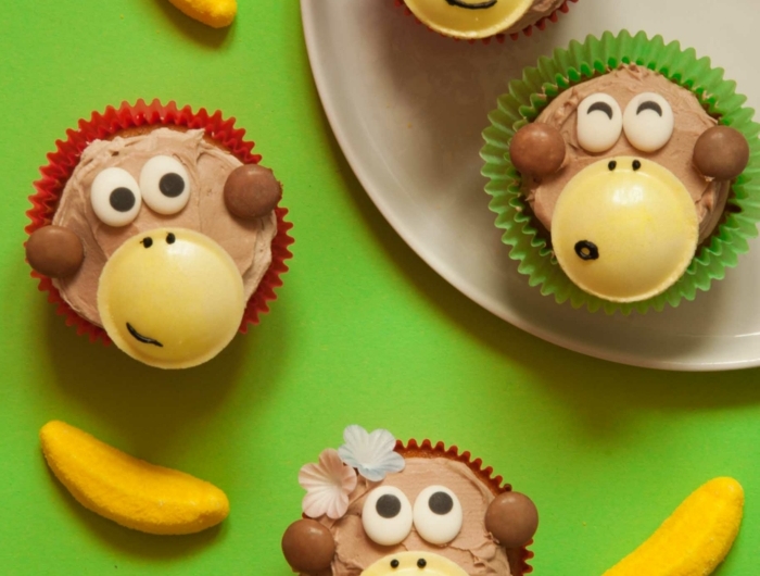 dschungel party geburtstagsfeier lustige kuchen kindergeburtstag affen muffins lustige cupcakes für kindergeburtstag