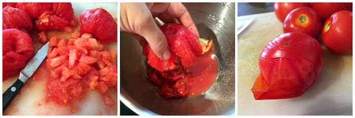 eine schritt für schritt diy anleitung für eine sebstgemachte soße aus frischen roten tomaten einkochen ein messer