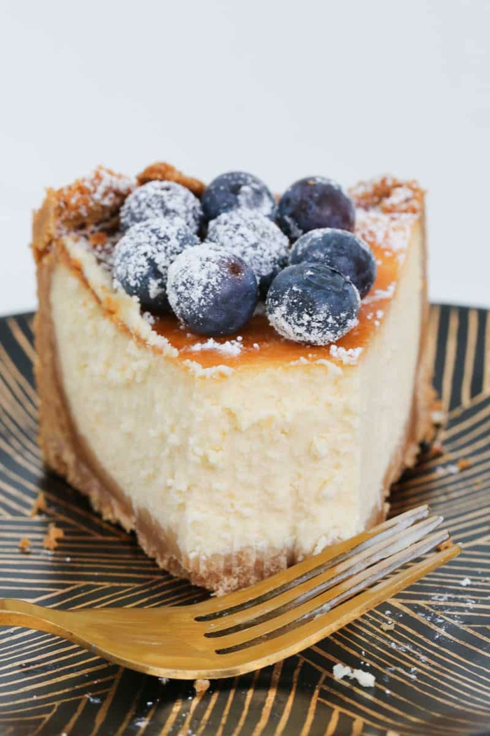 klassischer new york käsekuchen mit blaubeeren einfache kuchenrezepte backen cheesecake