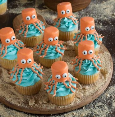 kraken cupcakes meerestiere ideen lustige kindergeburtstag muffins backen leckere rezepte