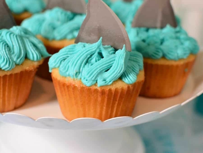 meerestiere haie meer cupcakes muffins für kindergeburtstag leckere rezepte zum backen kekse