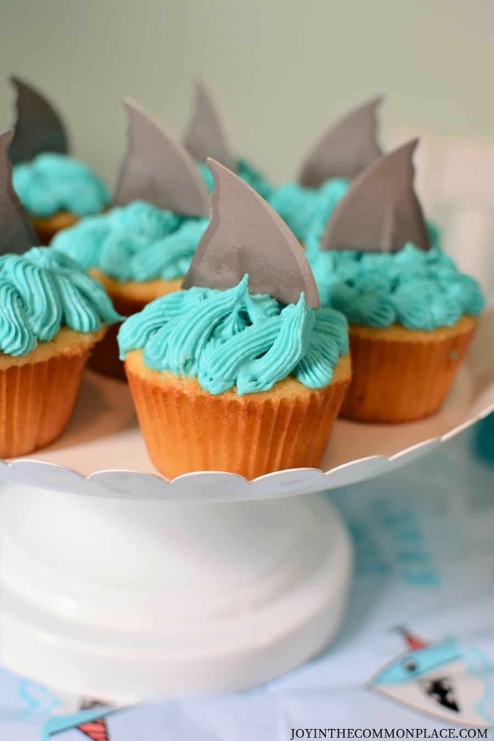 meerestiere haie meer cupcakes muffins für kindergeburtstag leckere rezepte zum backen kekse