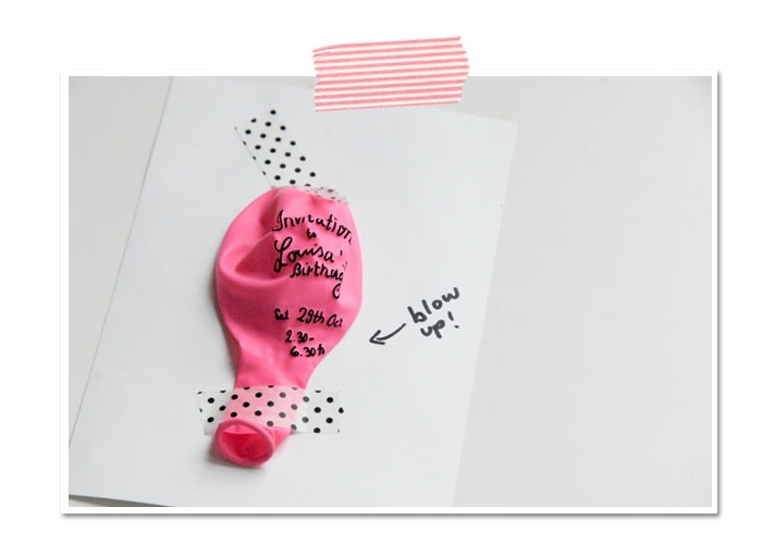 pinker luftballon kreative bastelideen einladungskarten kindergeburtstag selber basteln