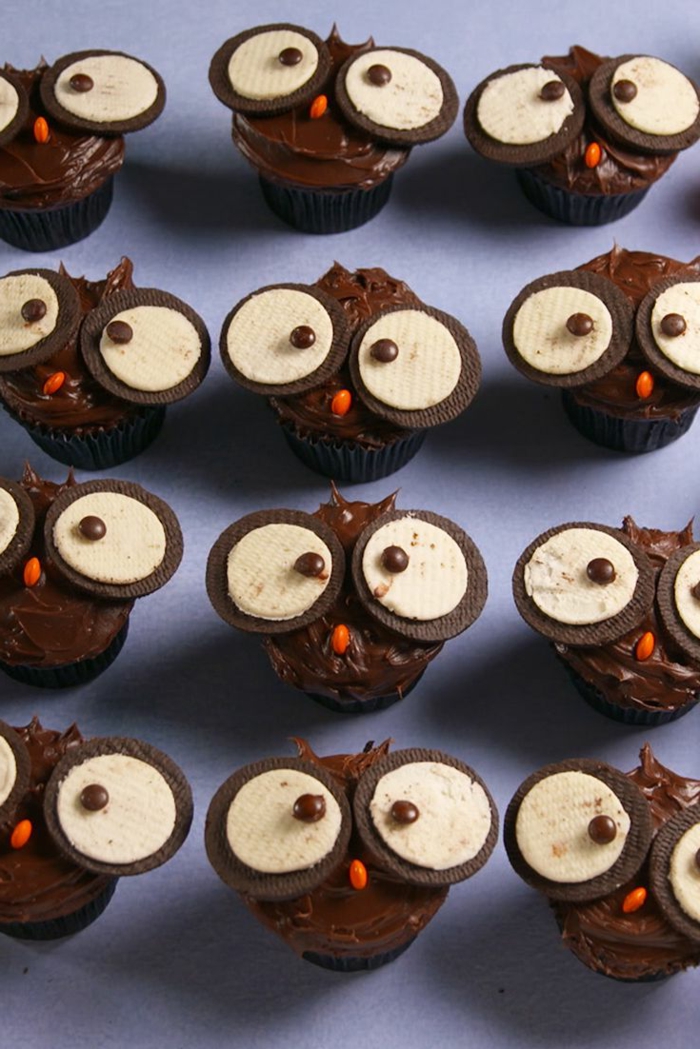 tiere eulen cupcakes muffins kindergarten für kindergeburtstag party desserts backen leckere rezepte