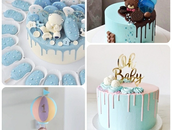 torte 1 geburtstag junge tortendeko in blau torten dekorieren ideen baby kingergeburtstagskuchen