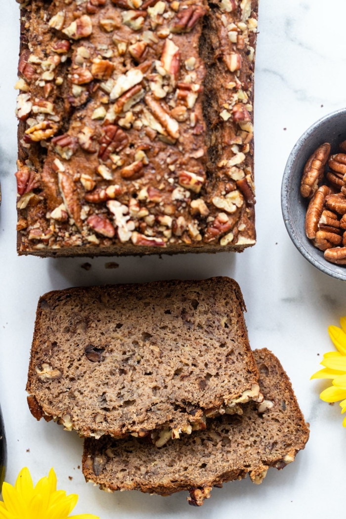 vegan banana bread mit walnüssen bananenbrot rezepte brotrezepte kuchen mit nüssen