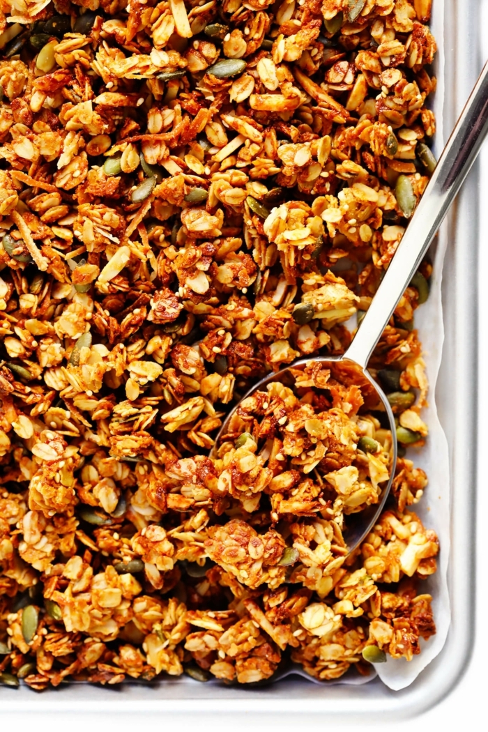 2 müsli selber machen granola mit nüssen pekannüssen high fiber high protein gesund frühstücken