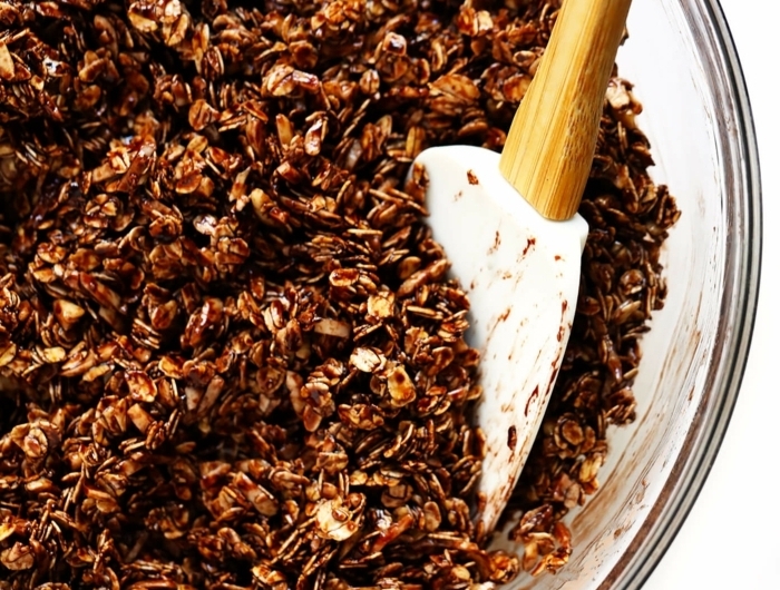 crunchy müsli selber machen backofen gesundes knuspremüsli mit kakao schokomüsli zubereitung bestes granola rezept