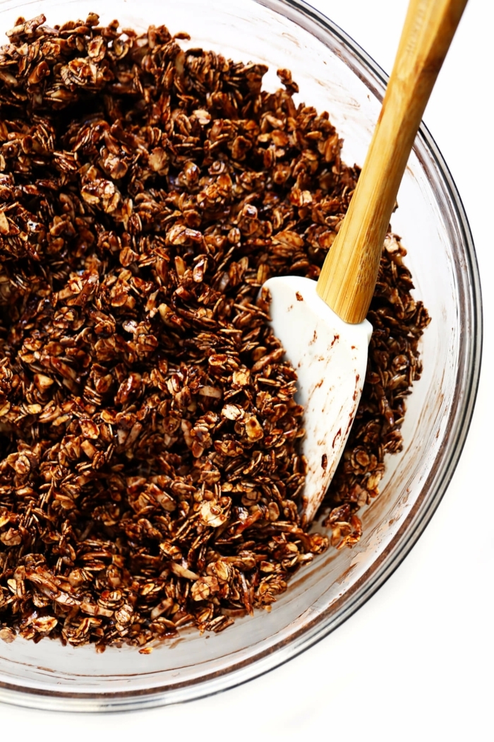 crunchy müsli selber machen backofen gesundes knuspremüsli mit kakao schokomüsli zubereitung bestes granola rezept