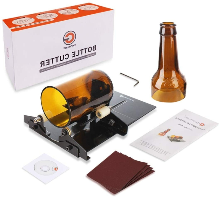 ein bottle cutter eine braune weinflasche eine geschnittene flasche nachhaltige geschenke resized