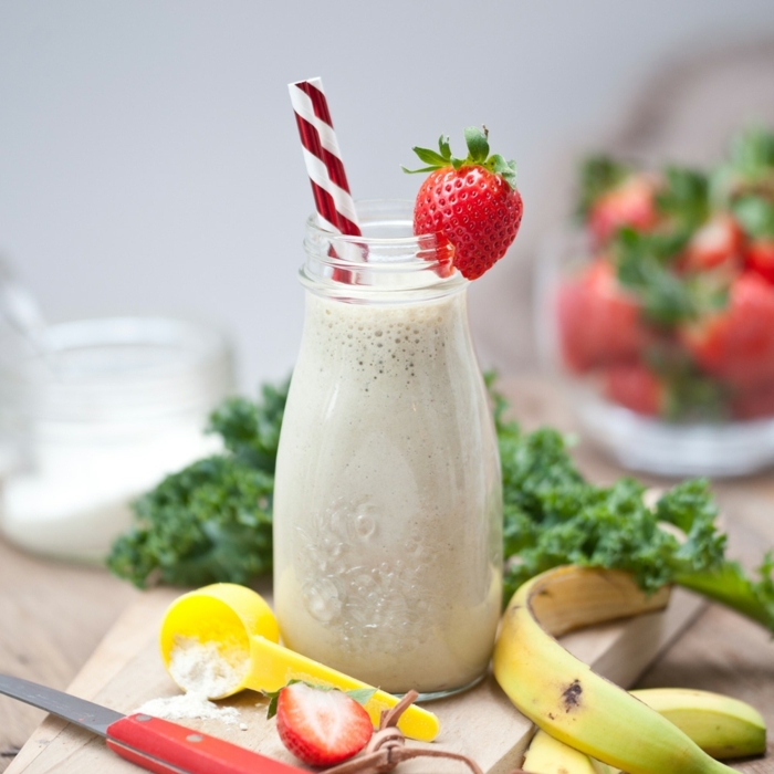 protein shake abnehmen eiweißshake mit erdbeeren und bananen proteinshake rezepte bestes proteinpulver
