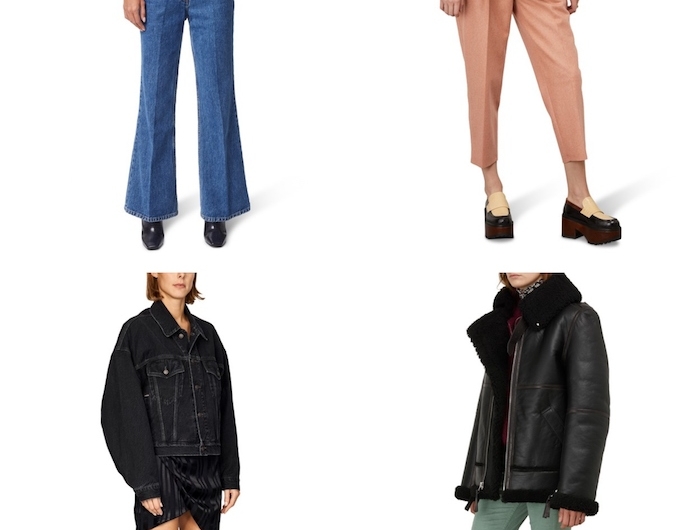 style outfit inspiration acne studios jacke klassisch schwarze jeansjacke lederjacke in burgundenrot grün und schwarz