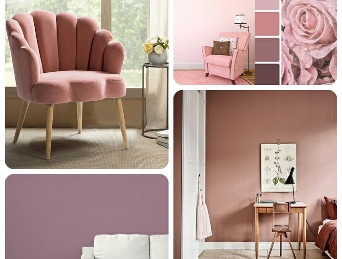 0 farbe mauve beippiele trendige einrichtungsfarben wohnung einrichten farbtöne lila wand designer sessel