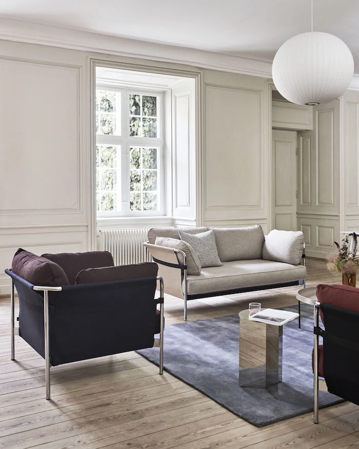 hay sessel wohnzimmer einrichten scandi style weiße wände minimalismus innenausstattung danish design inspo wohnung dänisches design