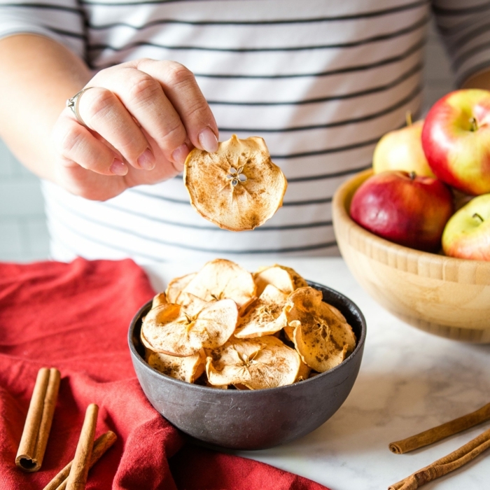 1 chips selber machen aus äpfeln selbstgemachter gesunder apfelchips partyessen ideen fingerfood picknick essen