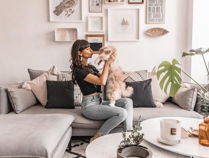 Schöne 22+ Schwarzbraune Wohnzimmerideen : 75 Graue Wohnzimmer Ideen