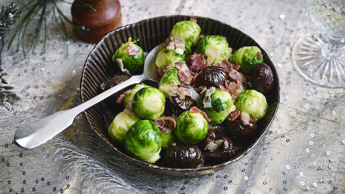 esskastanien zubereiten speie mit sprossenkohl und speck schnell kochen