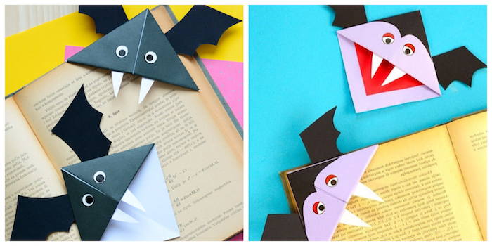 halloween selber basteln buchspalte aus papier kind diy zusammen