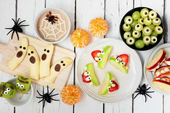 halloween snacks fingerfood kindeprarty essen ideen für den herbst gesunde rezepte