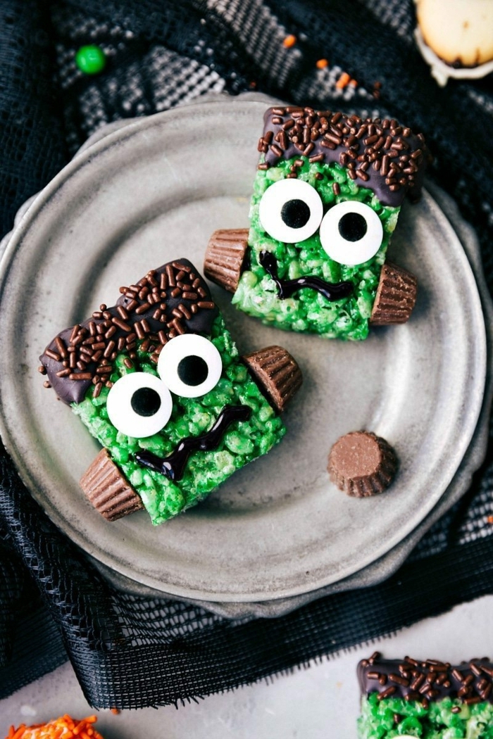 halloween snacks ideen ungehäuer aus schokolade kinderessen partyrezepte zombies mit großen augen