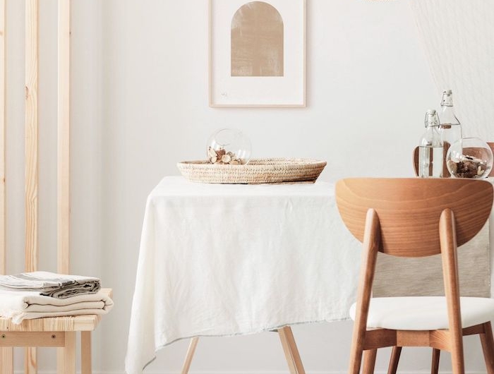 holztöne skandinavische einrichtung küche inspiration stühle und tisch aus holz minimalistische ausstattung ideen