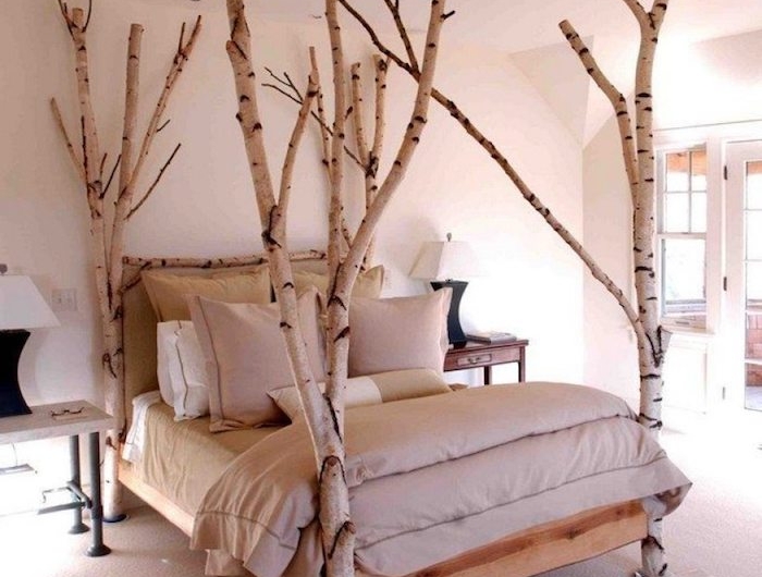 schlafzimmer einrichten inspiration großes bett minimalistische innenausstattung neutrale farben gestaltung interior design ideen inspo