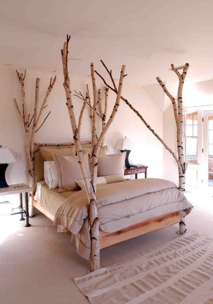 schlafzimmer einrichten inspiration großes bett minimalistische innenausstattung neutrale farben gestaltung interior design ideen inspo