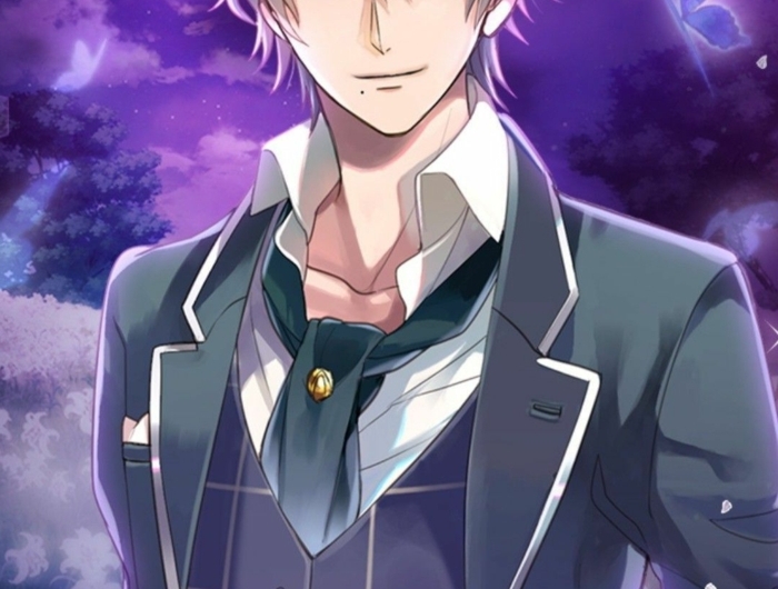 anime boy wallpaper iphone junge in anzug grau lila hintergrund wolken mond