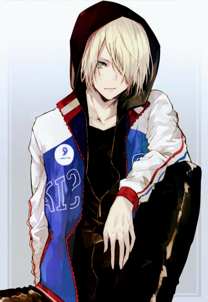 anime boy wallpaper iphone junge in hoddie weiß rot blau blonde haare