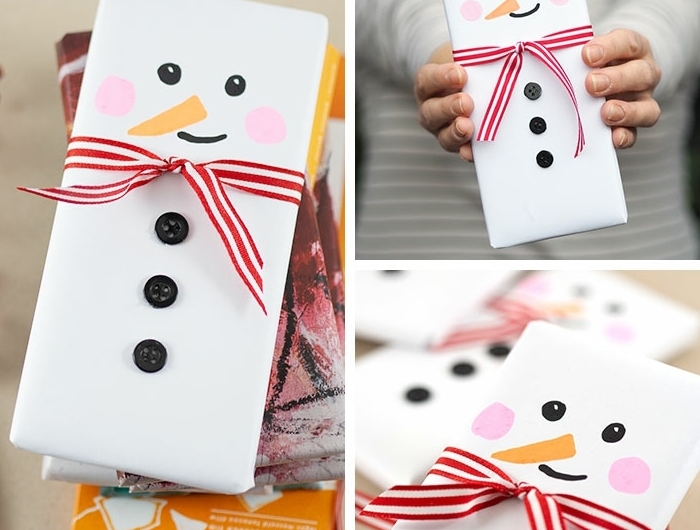 basteln weihnachten kinder geschenke originell verpacken schneemann diy ideen weihnachtsgeschenke