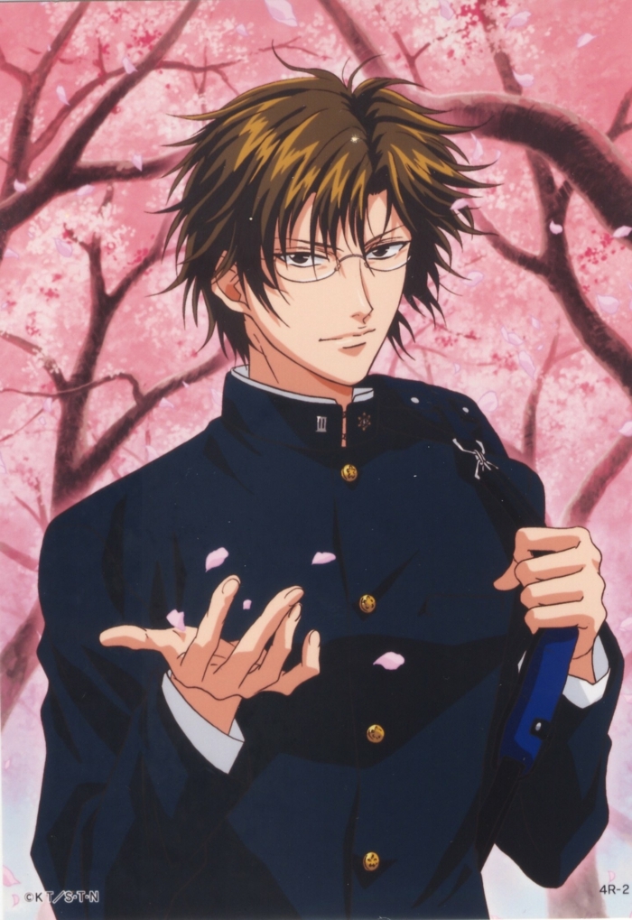 boy anime wallpaper junger mann in uniform hält rucksack rosa hintergrund
