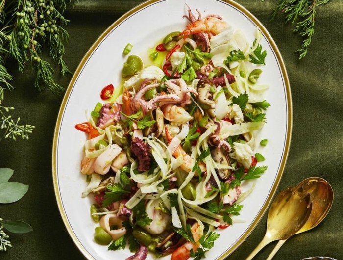 festliche vorspeisen gut vorzubereiten schnelle und einfache vorspeisen salat mit meerfrüchten